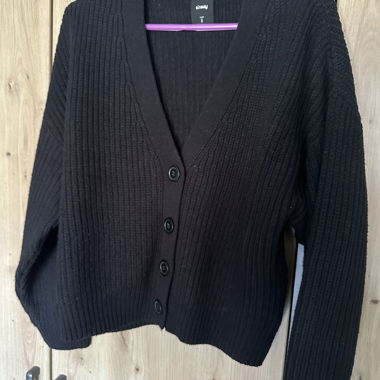Black Button Knit Cardigan