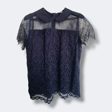 Blouse Morgan en dentelle bleu marine - Taille XL