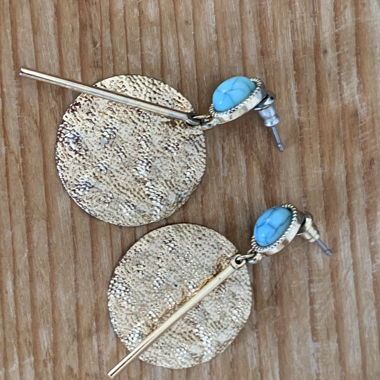 Turquoise gold earrings