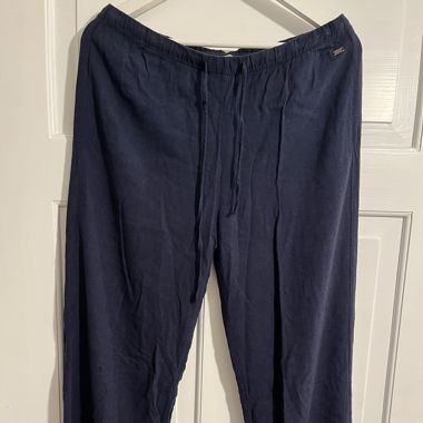 Dunkelblaue Leinenhose