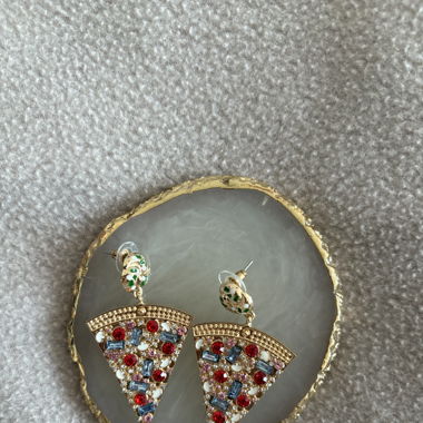 pizza earrings