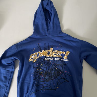 Felpa con cappuccio Spider blu