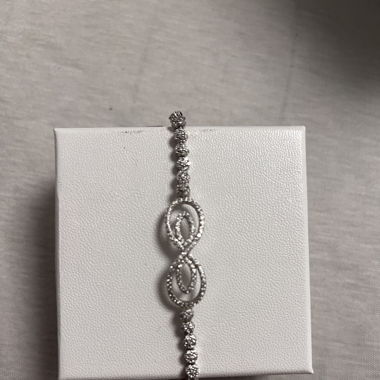 Sparkling Silver Bracelet – Double Oval Design