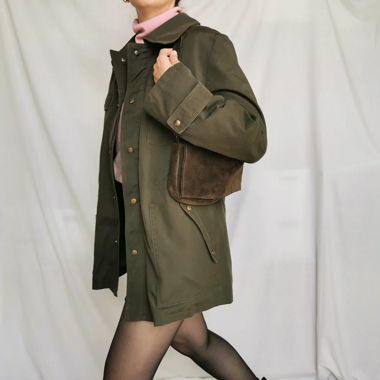 Green military vintage parka jacket 90s