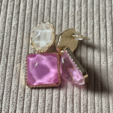 Pink Geometrische Tropfenohrringe