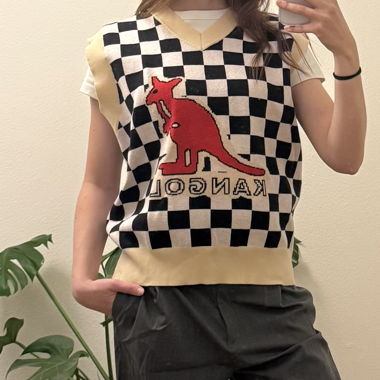 Pull sans manches Kangol à motif à carreaux