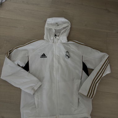 Giacca con cappuccio Adidas Real Madrid bianca