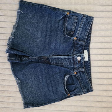 Shorts en jean à ourlet à franges