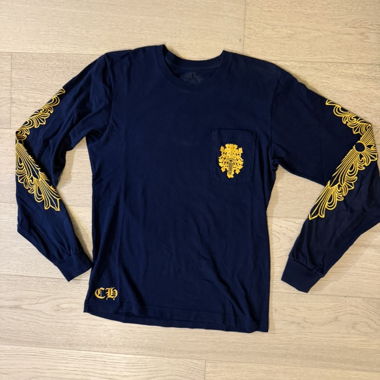 Chrome Hearts navy long-sleeve T-shirt