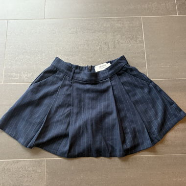 blauer High-Rise Skirt mit weissen Streifen