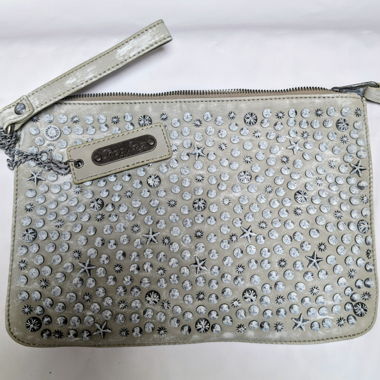 Spacious clutch with stud embellishment, unused