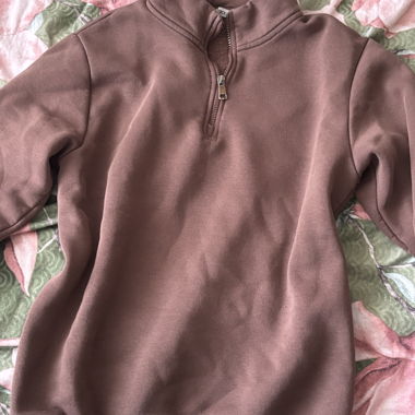 Felpa Marrone Half-Zip