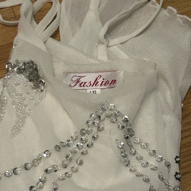 Haut à sequins blancs L/XL