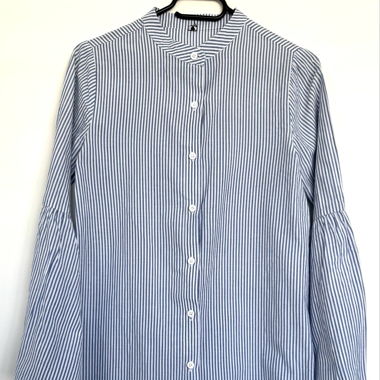 white blue striped dress M 38