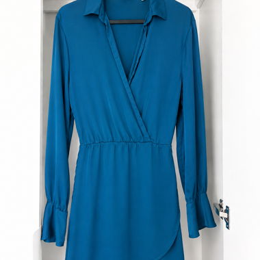 Blue wrap dress