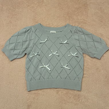 INGNI short-sleeve blue sweater with bows