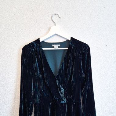 Samt Kleid Dunkelgrün