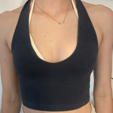 Top blu navy scuro con schiena nuda