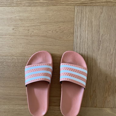 Adidas slides peachy
