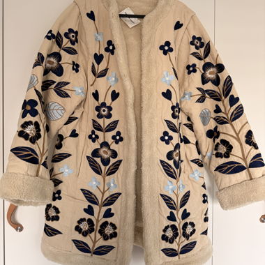 Lined beige floral coat