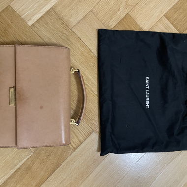 Sac bandoulière Saint Laurent en cuir camel