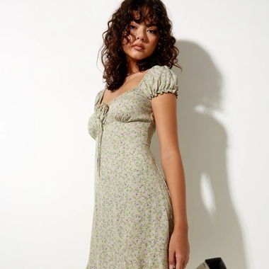 Grünes Motel Rocks mini Kleid