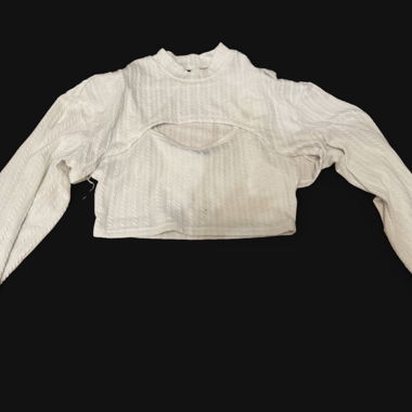 Top corto bianco con cut-out