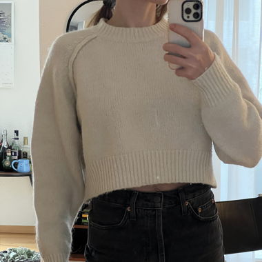 Wool Alpaca Cropped Sweater