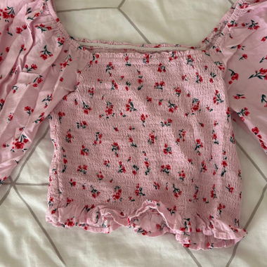 Pink Floral Print Blouse