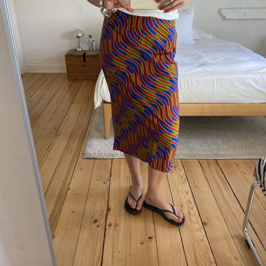 colorful midi skirt