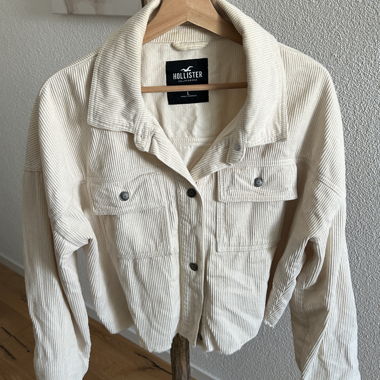 Hollister Beige Cropped Cord Jacket
