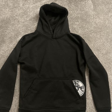 Black hoodie with kangaroo pocket