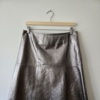COS LEATHER SKIRT, SILVER, S. 40, GREAT CONDITION