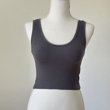 Grey ribbed tank top tanktop 