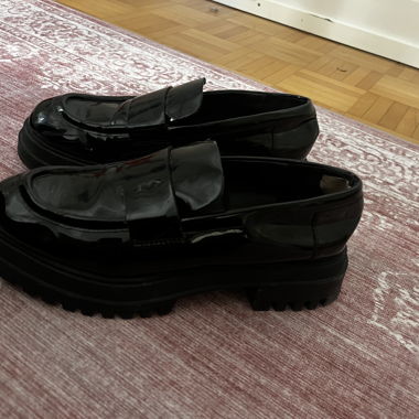 Mocassins plateforme noirs