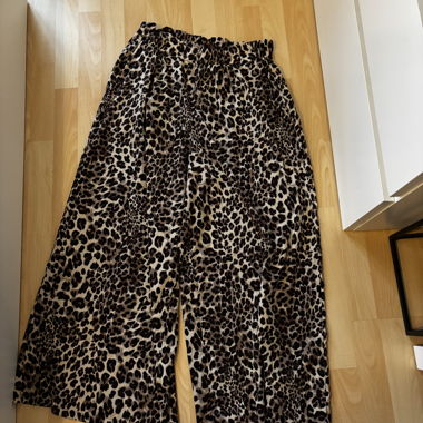 Pantalon palazzo imprimé léopard