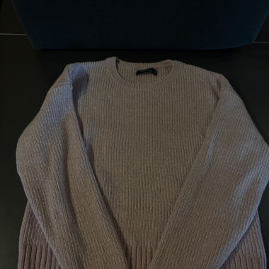 Gerippter Pullover in Rosa