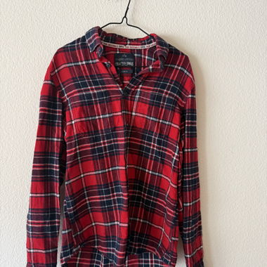 Chemise en flanelle à carreaux rouge