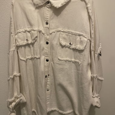 Camicia bianca ricamata stile jean bohémien Jubylee