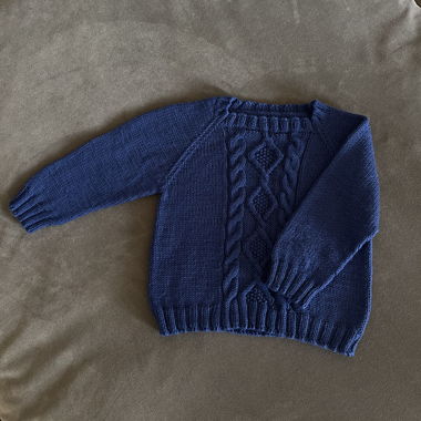 Maglione per bambini lavorato a mano, 100% lana merino