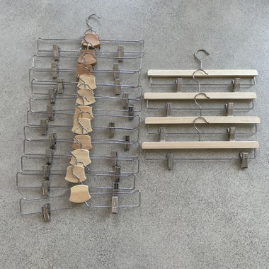 Holz-Kleiderbuegel Set für Hosen/ Röcke