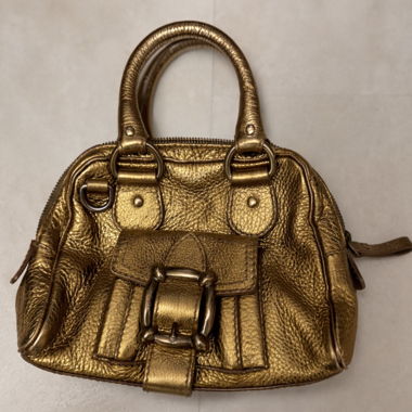D&G Gold Leather Mini Handbag
