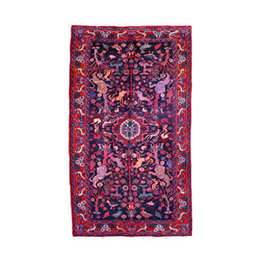 Tabriz Teppich mit Darstellung 212 x 130 cm
