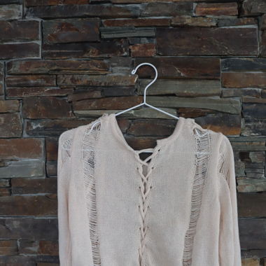 Strickpullover mit Schnürung