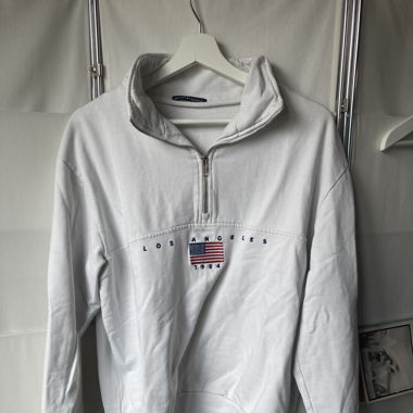 Pullover weiss Zipper