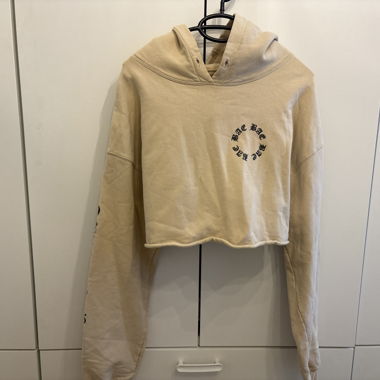 Beiger Cropped Hoodie