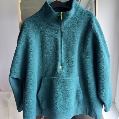 Pile verde mezza zip