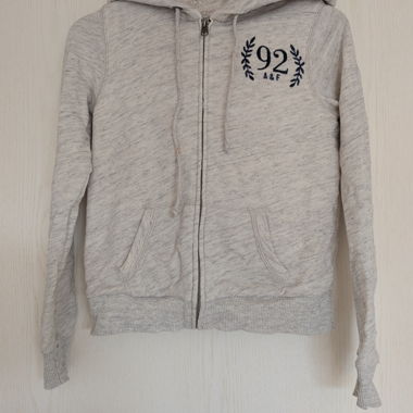 Grey Marl A&F Zip-Up Hooded Jacket