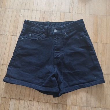Short en jean taille haute noir DRDENIM