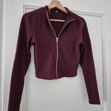 Cardigan court bordeaux zippé ONLY